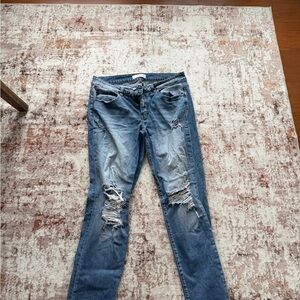 KanCan Distressed Light Blue Skinny Jeans with Rips